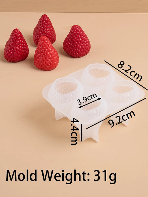 3D Strawberry Aromatherapy Candle Silicone Mold DIY Handmade Romantic