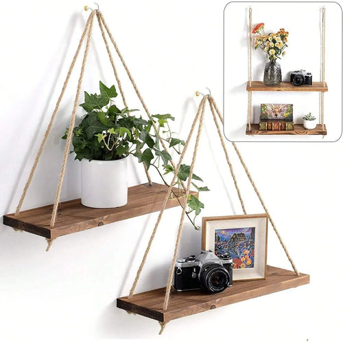 1PCS Wall decoration hanging rope flower pot storage rack wall hanging
