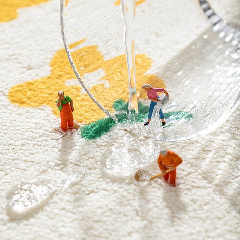 Soft Floor Mats Small Fresh Text Flowers Rugs Home Entrance Carpet