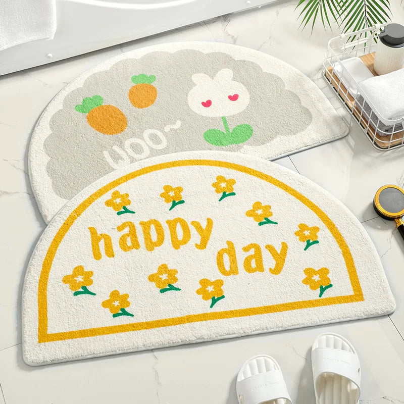 Soft Floor Mats Small Fresh Text Flowers Rugs Home Entrance Carpet