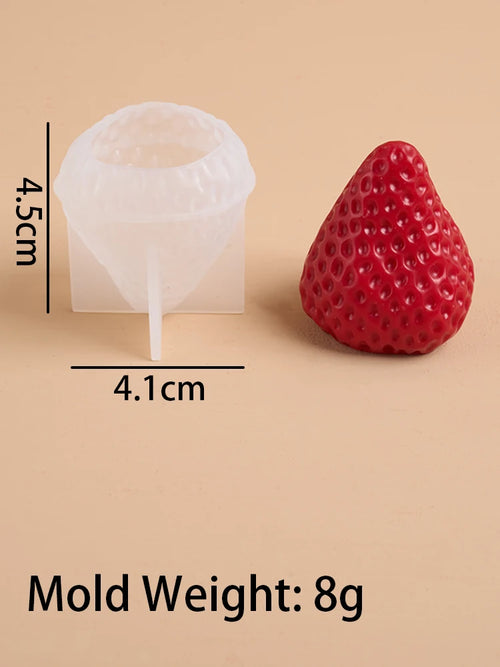 3D Strawberry Aromatherapy Candle Silicone Mold DIY Handmade Romantic