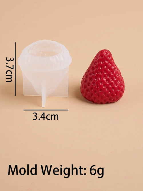 3D Strawberry Aromatherapy Candle Silicone Mold DIY Handmade Romantic