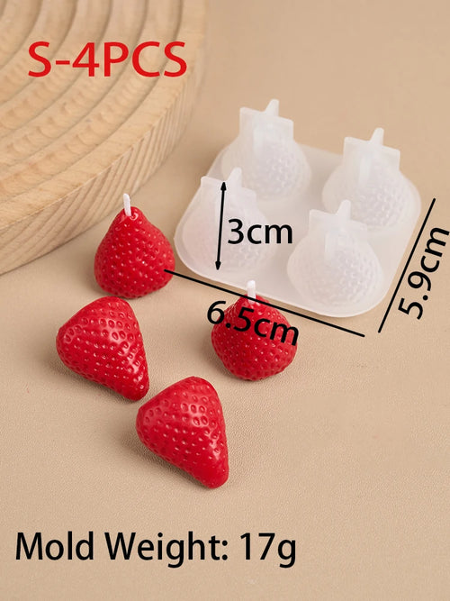 3D Strawberry Aromatherapy Candle Silicone Mold DIY Handmade Romantic