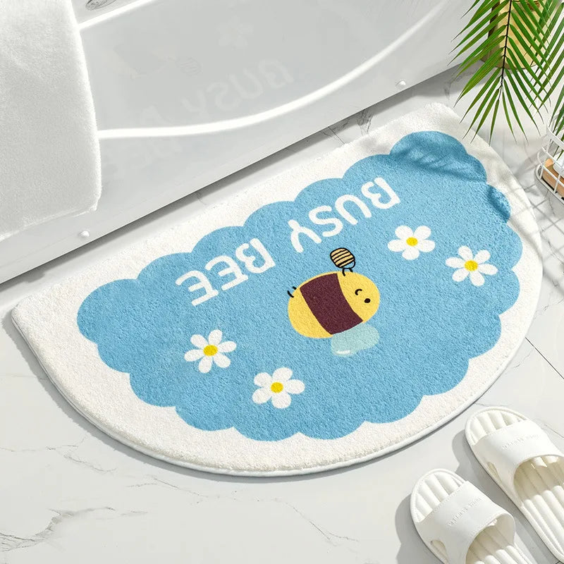 Soft Floor Mats Small Fresh Text Flowers Rugs Home Entrance Carpet