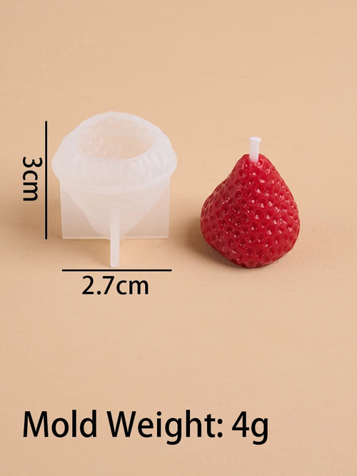 3D Strawberry Aromatherapy Candle Silicone Mold DIY Handmade Romantic