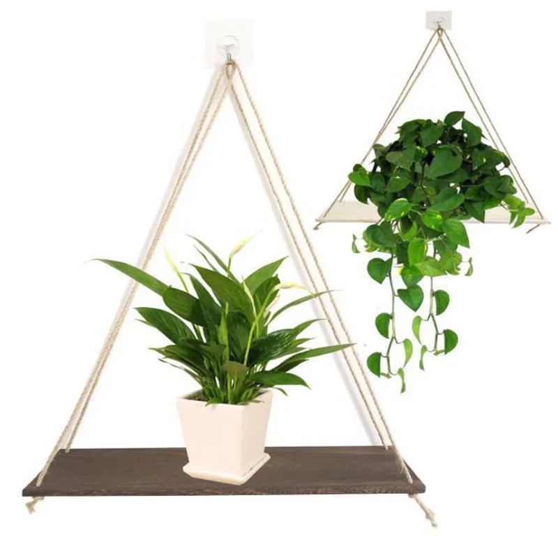 1PCS Wall decoration hanging rope flower pot storage rack wall hanging