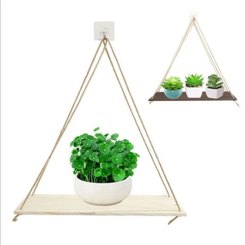 1PCS Wall decoration hanging rope flower pot storage rack wall hanging
